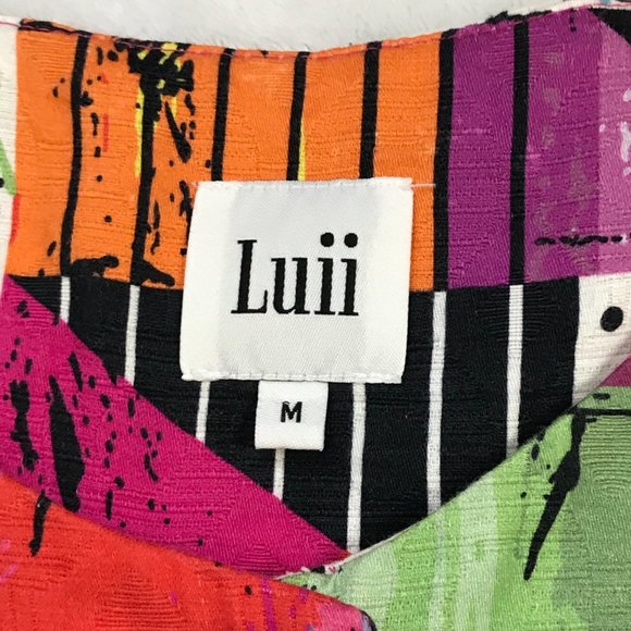 Luii Multicolored Textured 100% Cotton Art to Wear Jacket Women's M 3/4 Sleeves - Picture 6 of 11